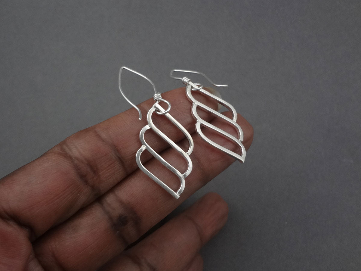 Anela silver dangle earrings made by hand