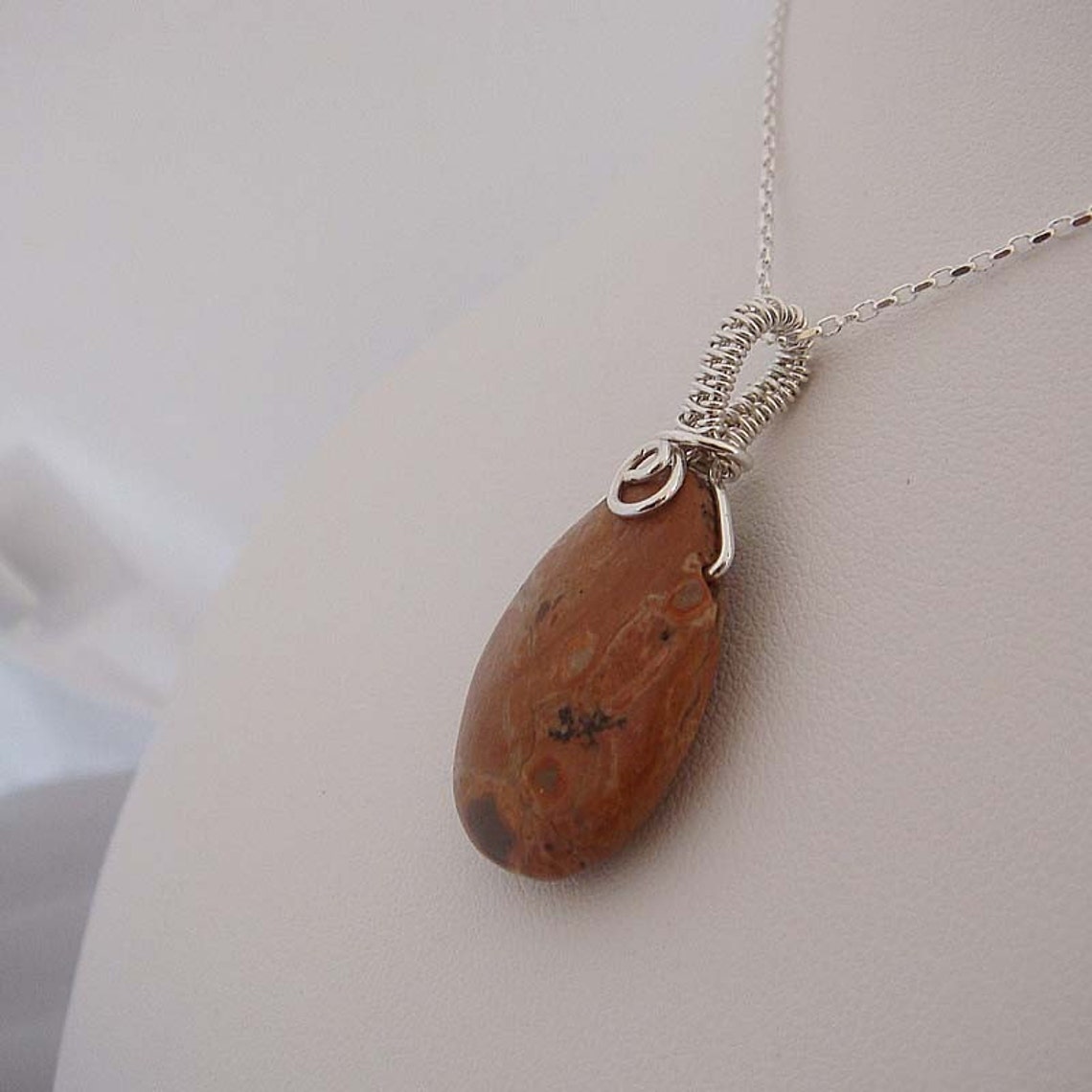 Caramel Mocha sterling silver necklace pendant