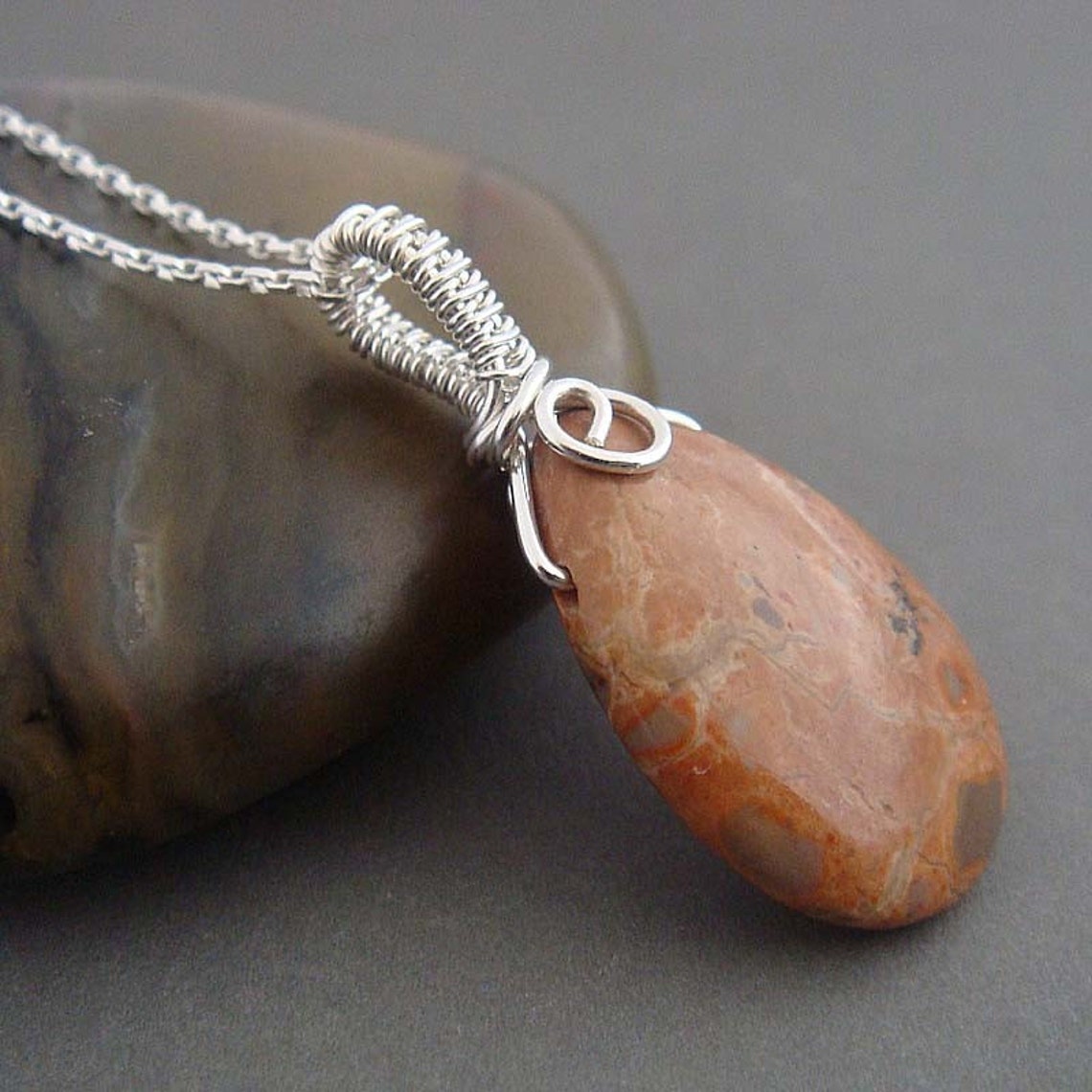 Caramel Mocha sterling silver necklace pendant