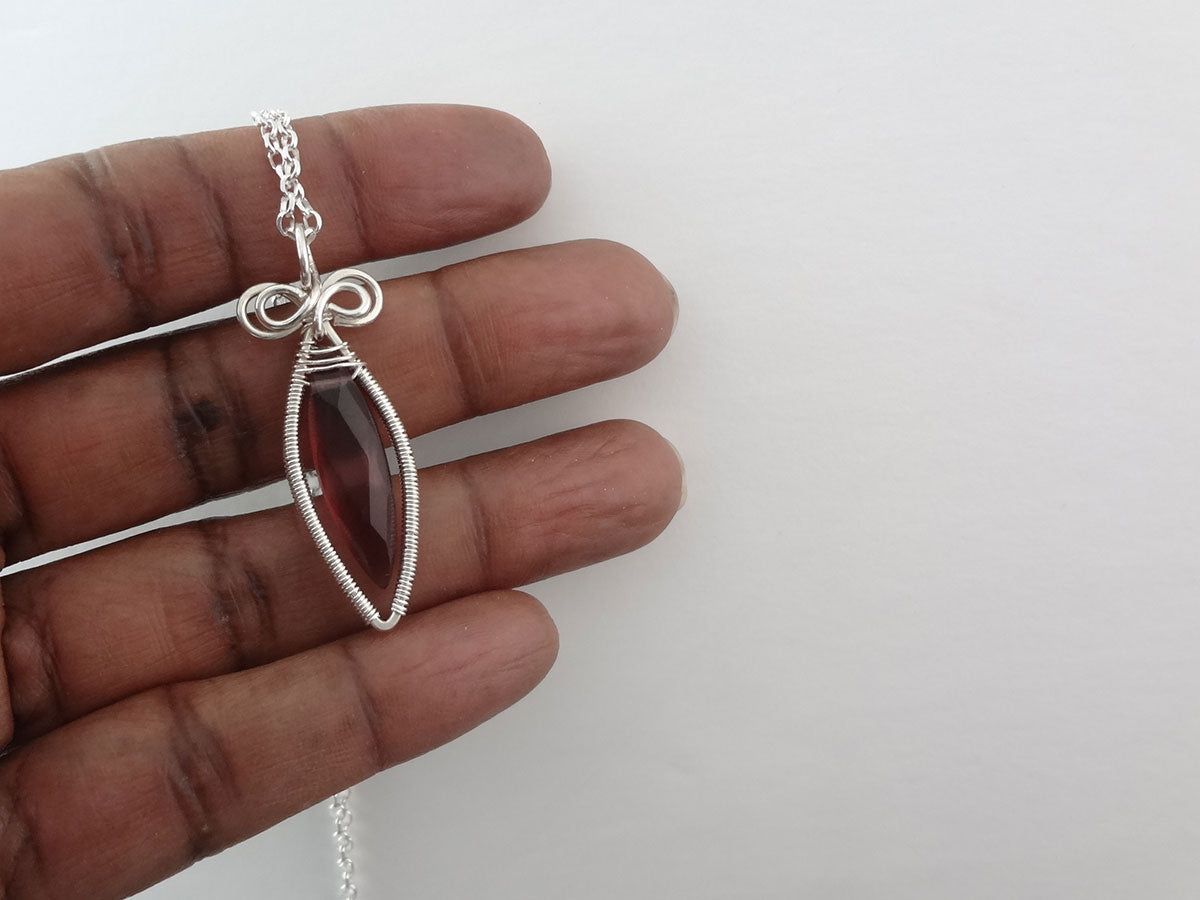 Celia purple sterling silver necklace pendant