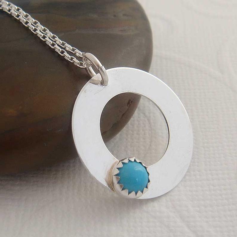 Lifesaver necklace in Turquoise or Malachite