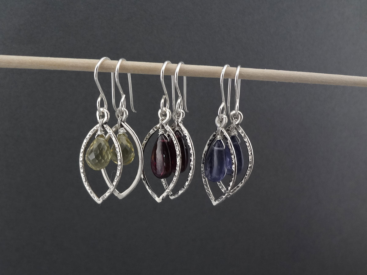 Silver tear drop earrings