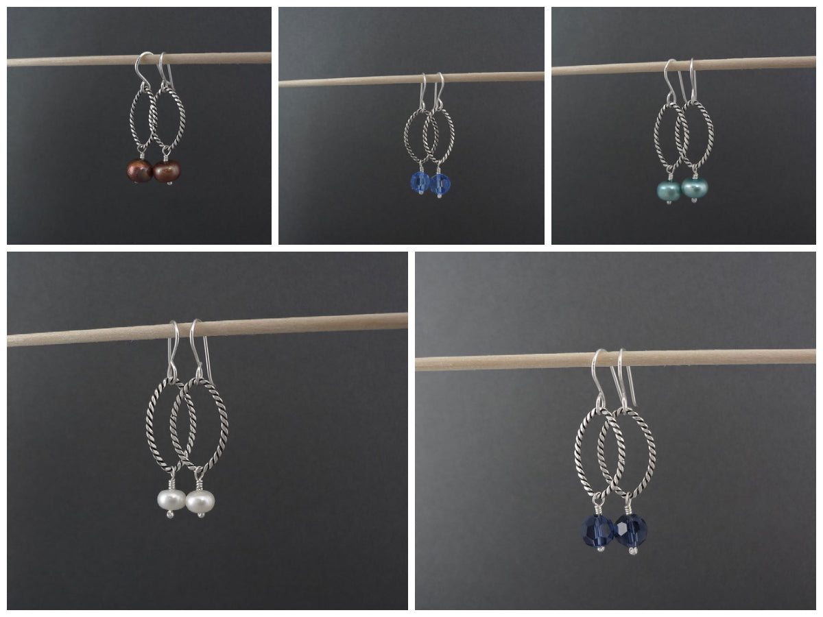 Silver dangle earrings