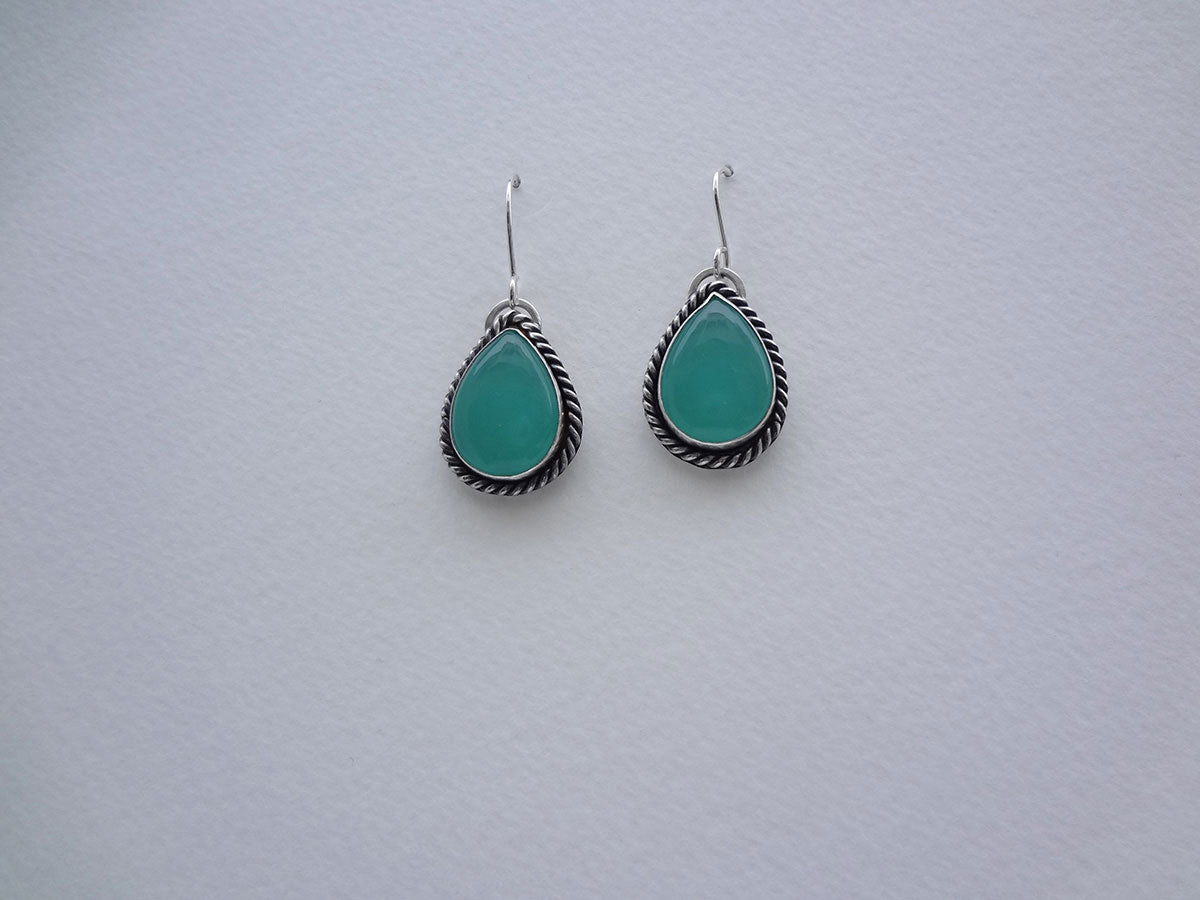Princess Aqua Chalcedony Earrings