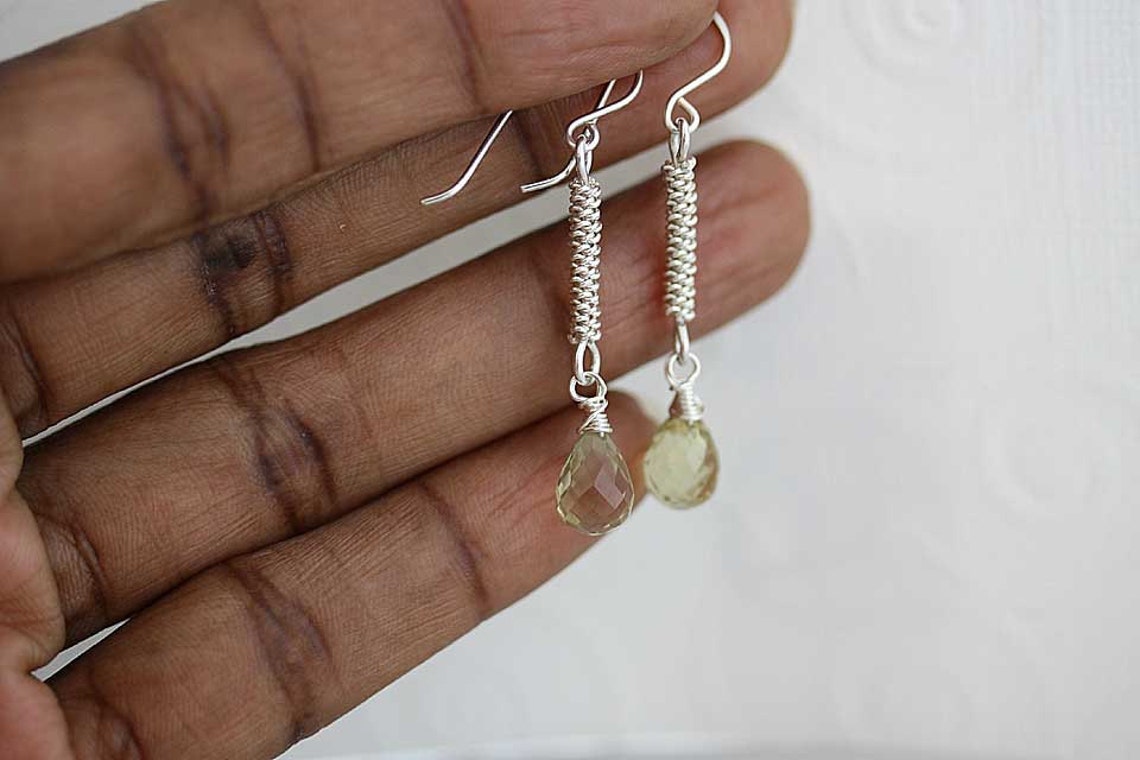 Rain Silver dangle earrings made by hand