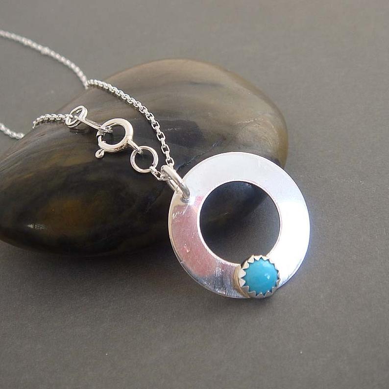 Lifesaver necklace in Turquoise or Malachite