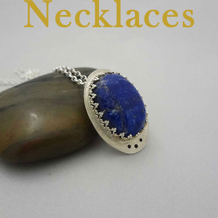 Sterling silver and lapis pendant