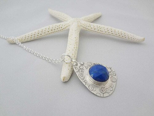 Handcrafted Lapis gemstone pendant