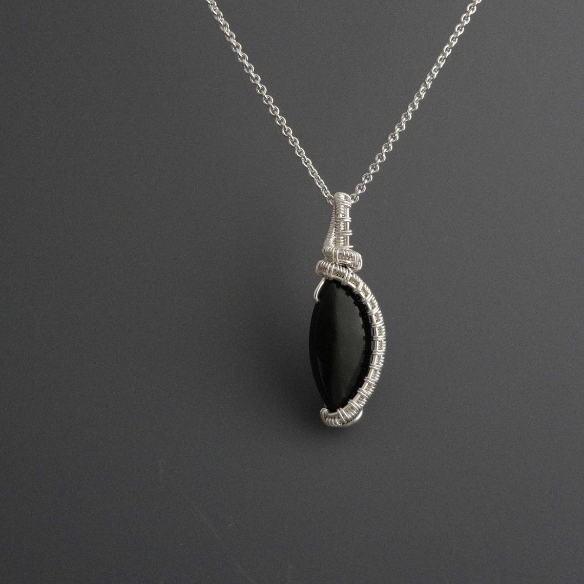 Arcadia Black sterling silver necklace pendant