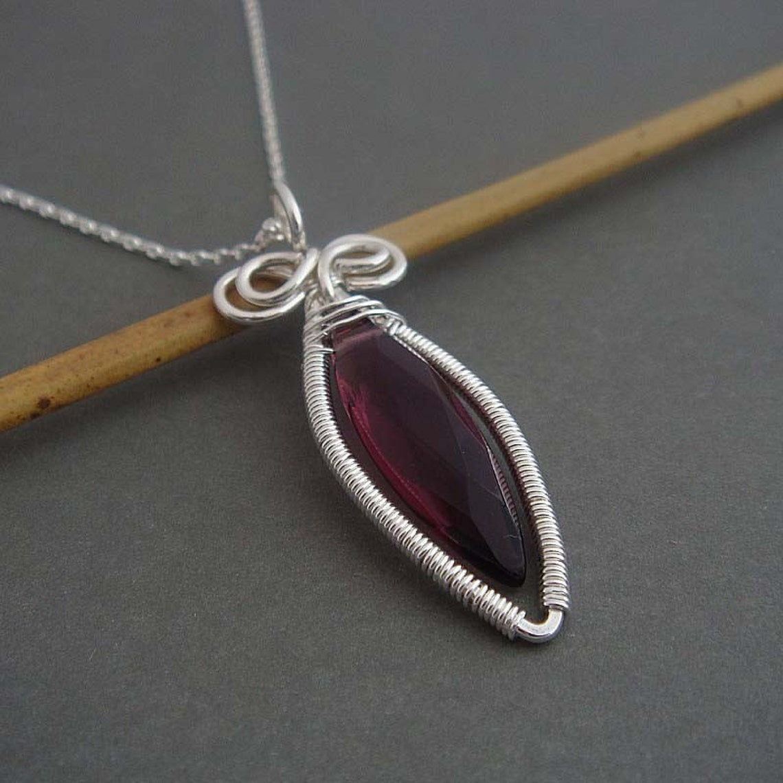 Celia purple sterling silver necklace pendant