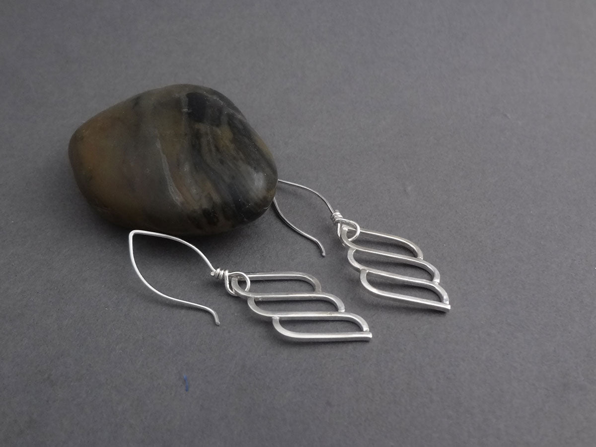 Anela silver dangle earrings made by hand