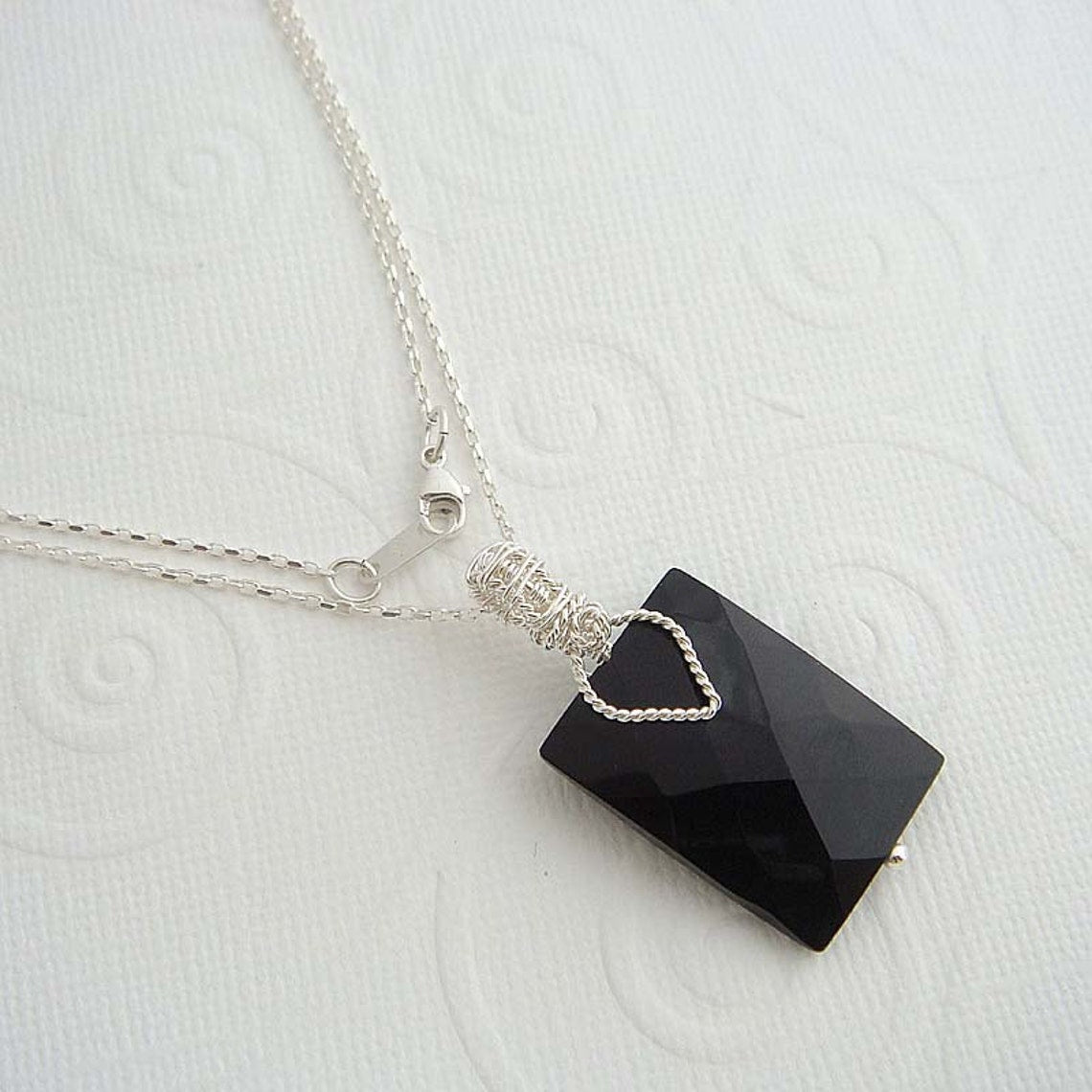 Galante black sterling silver necklace pendant