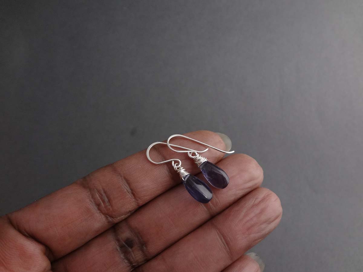 Silver dangle drop earrings