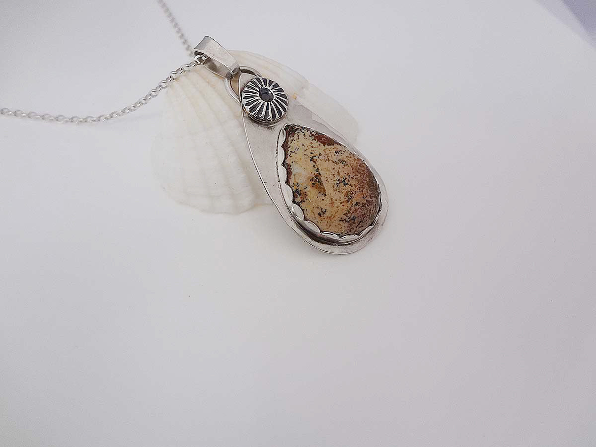 Jasper handcrafted silver necklace pendant