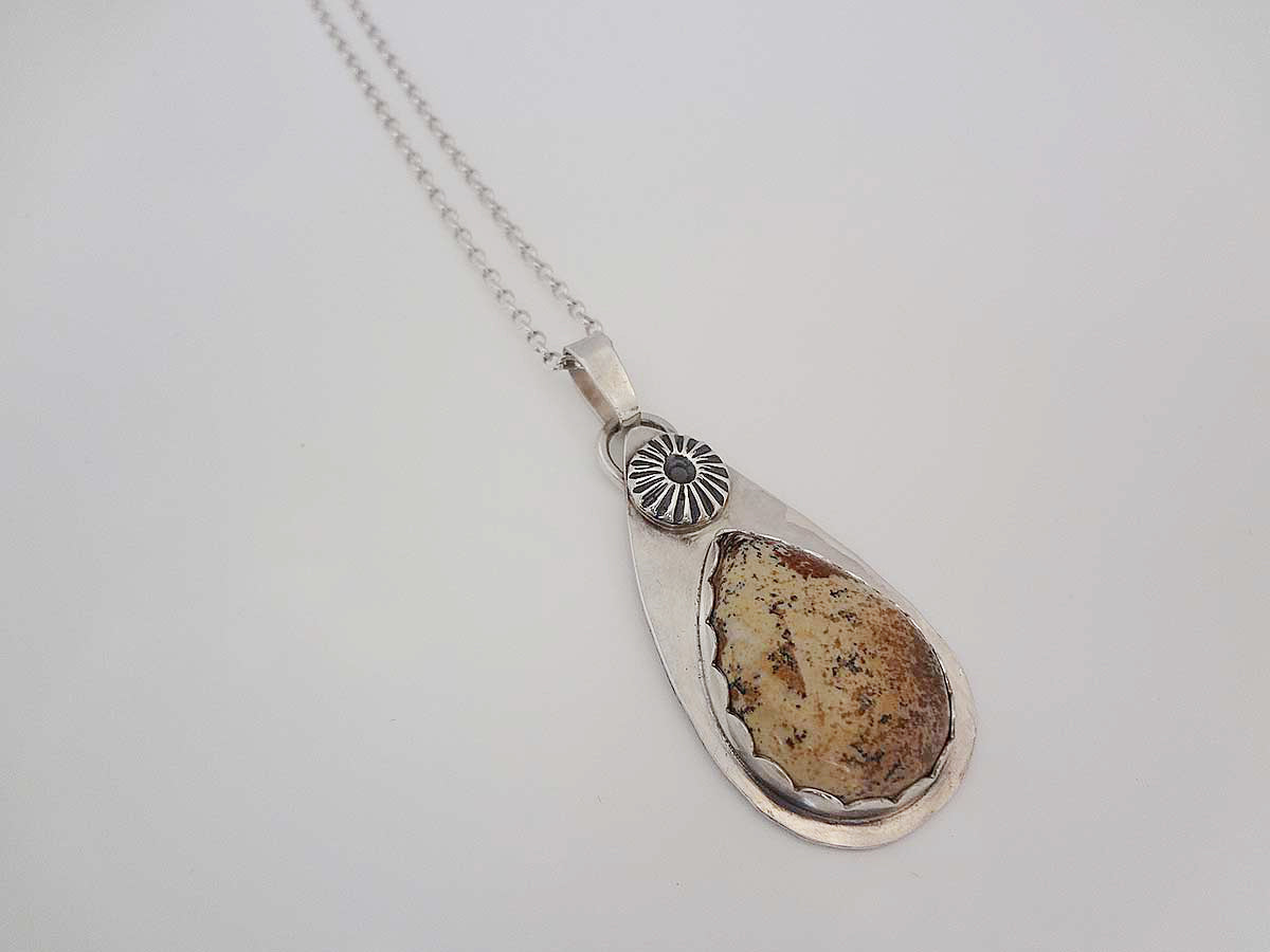 Jasper handcrafted silver necklace pendant