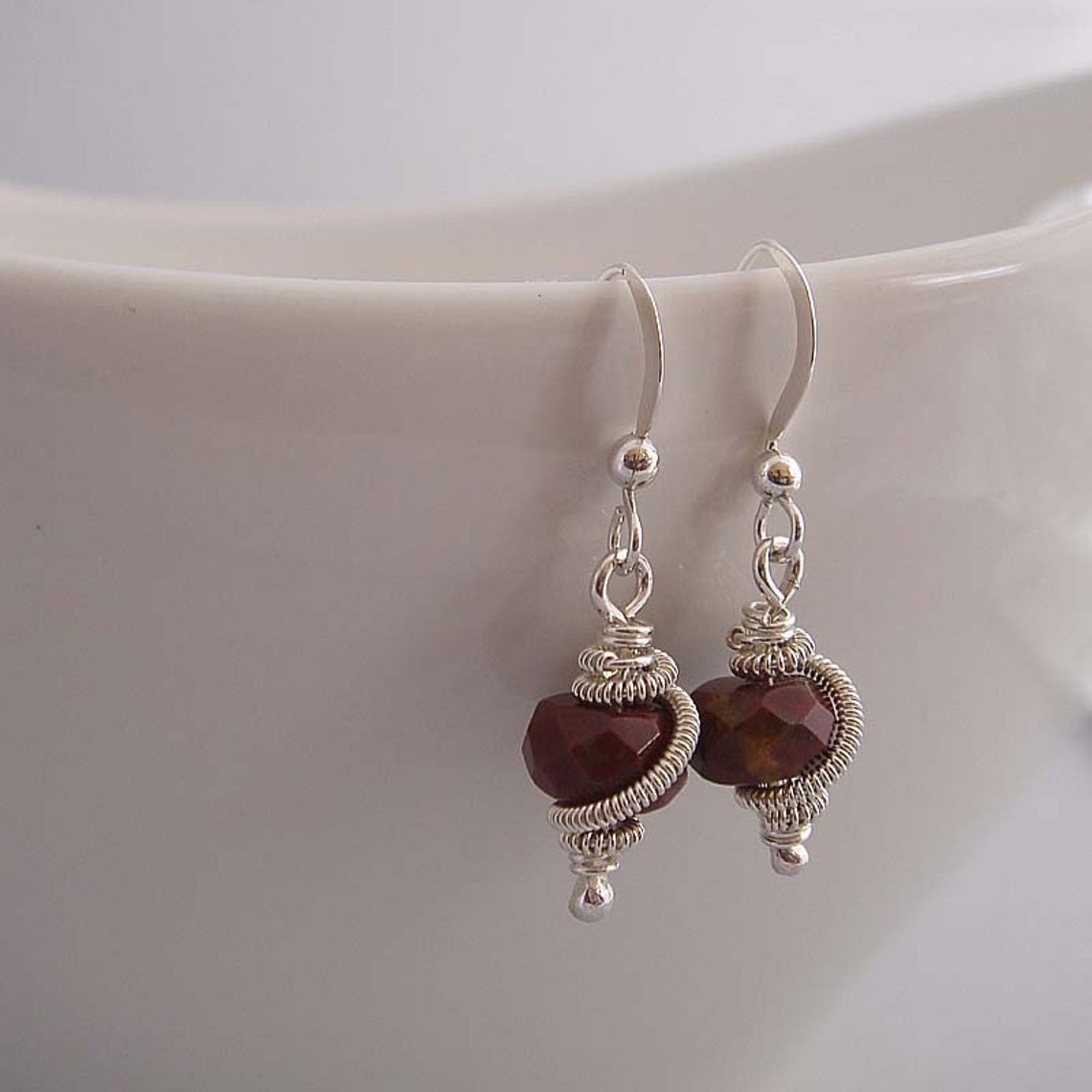 Malia  Silver dangle drop earrings made by hand