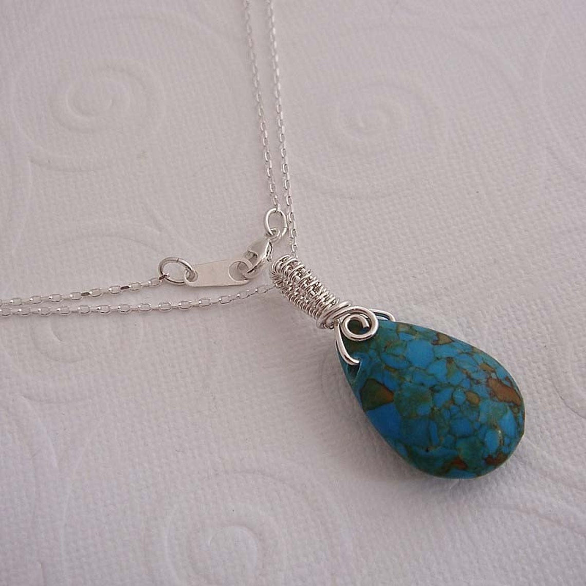 Mosaic sterling silver necklace pendant