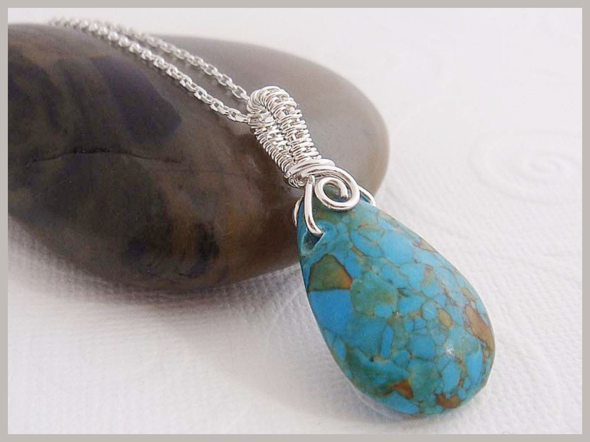 Mosaic sterling silver necklace pendant