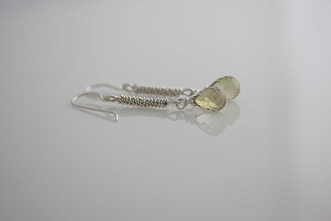 Rain Silver dangle earrings made by hand