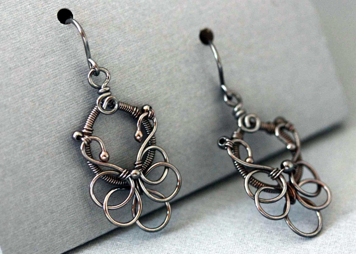 Serenade Silver Chandelier dangle earrings made by hand