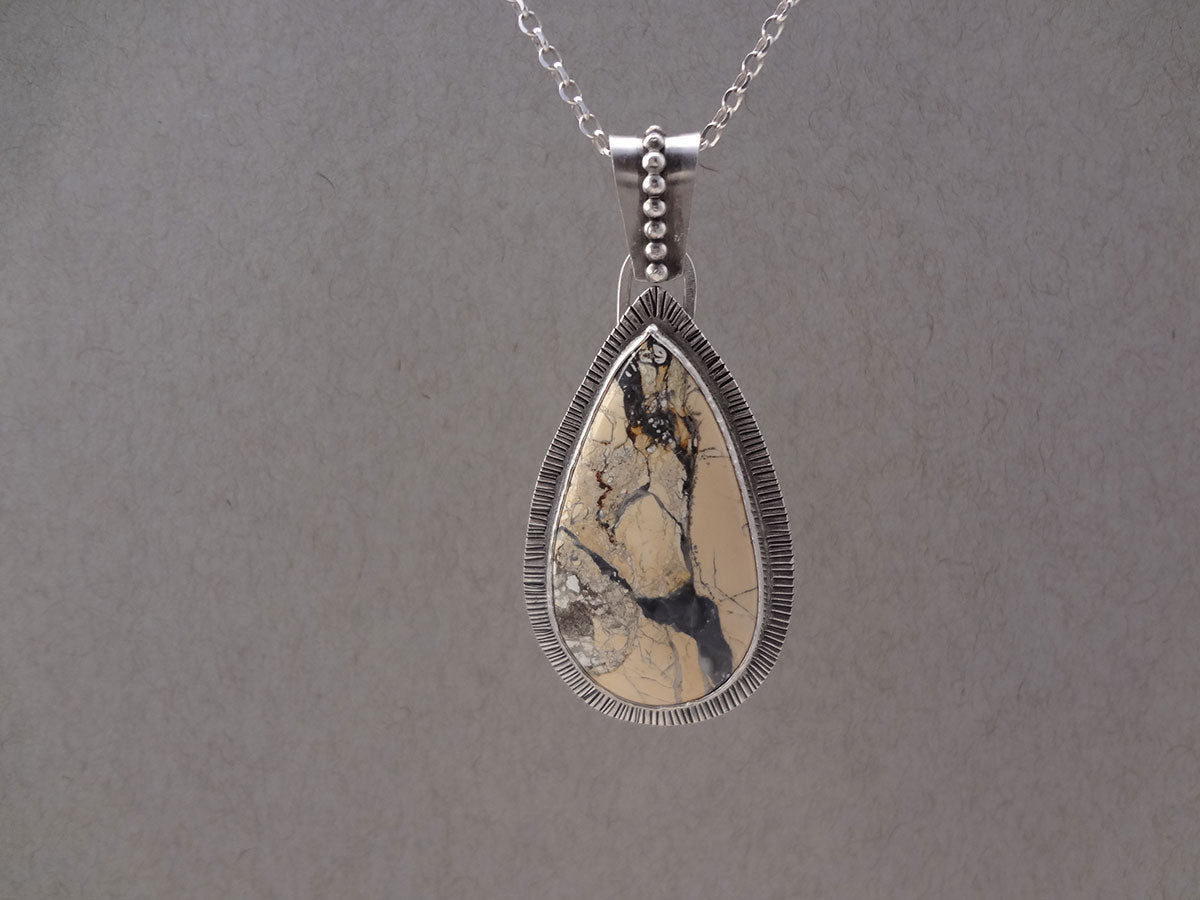 Shani Moligano Jasper and silver necklace pendant