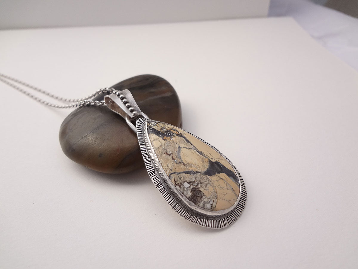 Shani Moligano Jasper and silver necklace pendant