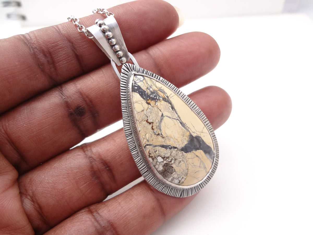 Shani Moligano Jasper and silver necklace pendant