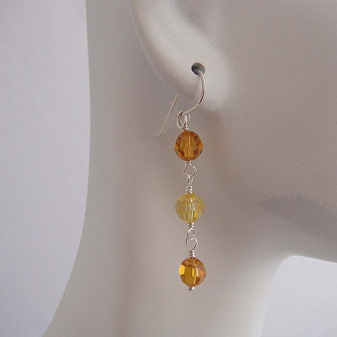 Sunshine Silver dangle earrings made by hand