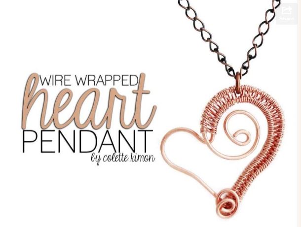 Free tutorial - How to wire wrap a heart pendant